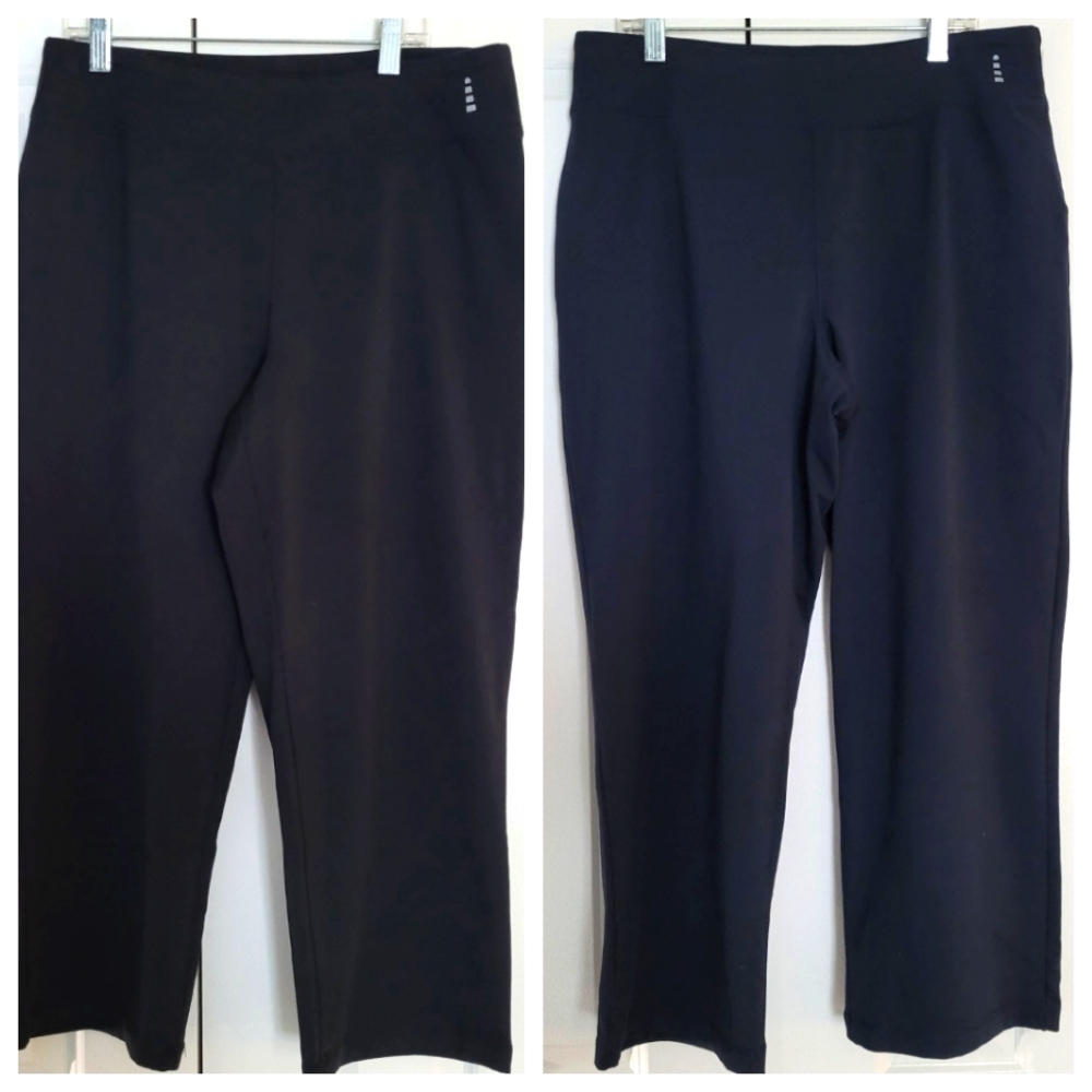 2 Lands' End Sport athletic capris 1 black 1 navy size M